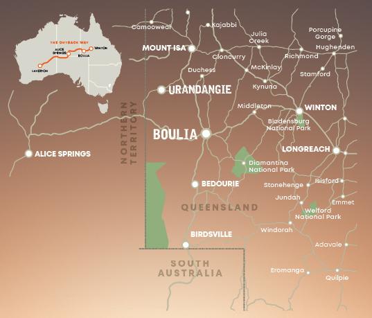 Map of region surrounding Boulia