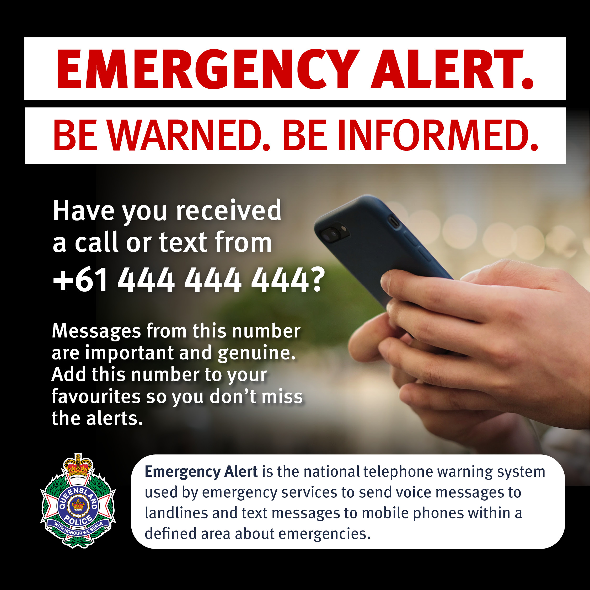QPS Emergency Alert graphic