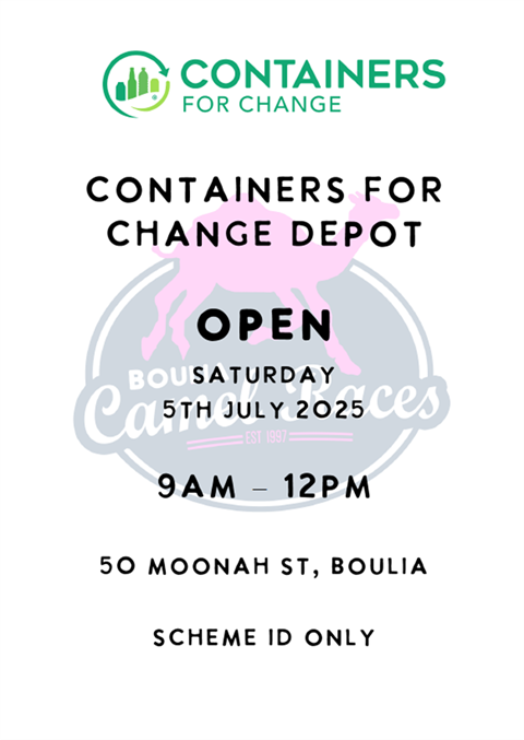 Image of the flyer for the Containers for Change opening